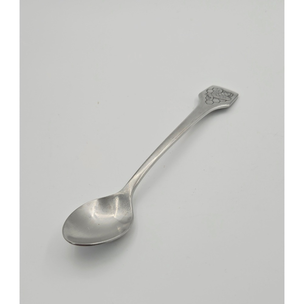 Vintage BSF Edelstahl 18/8 Honey Spoon Silver Bee Honeycomb German Flatware